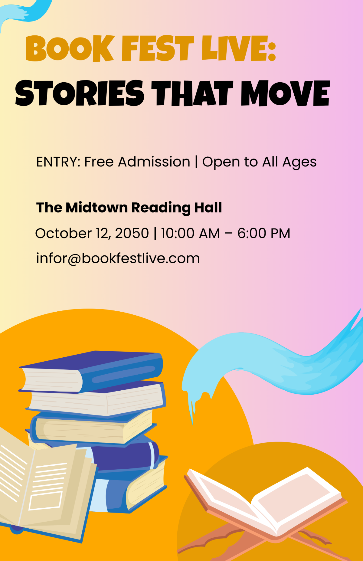 Free Book Event Advertising Poster Template