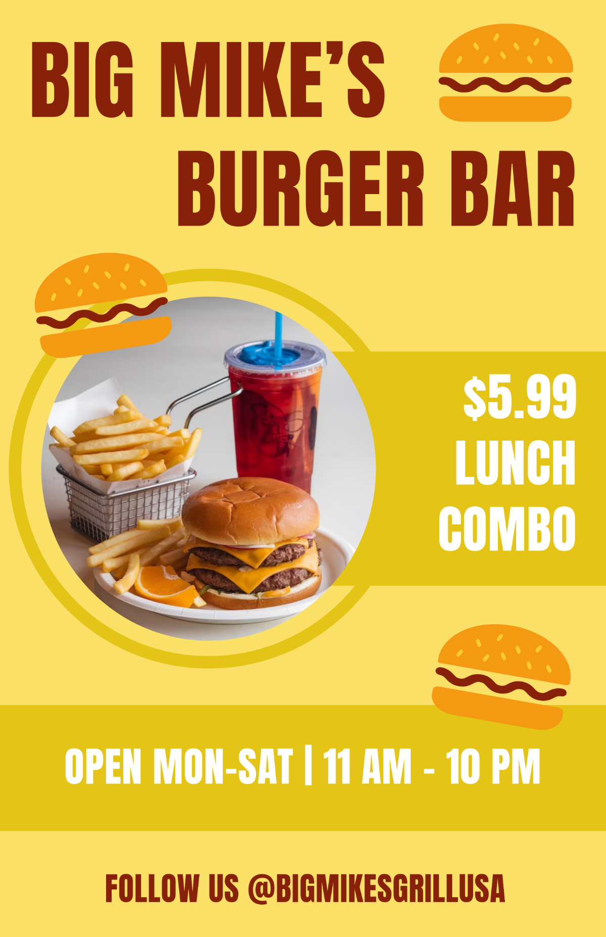 Free Burger Advertising Poster Template