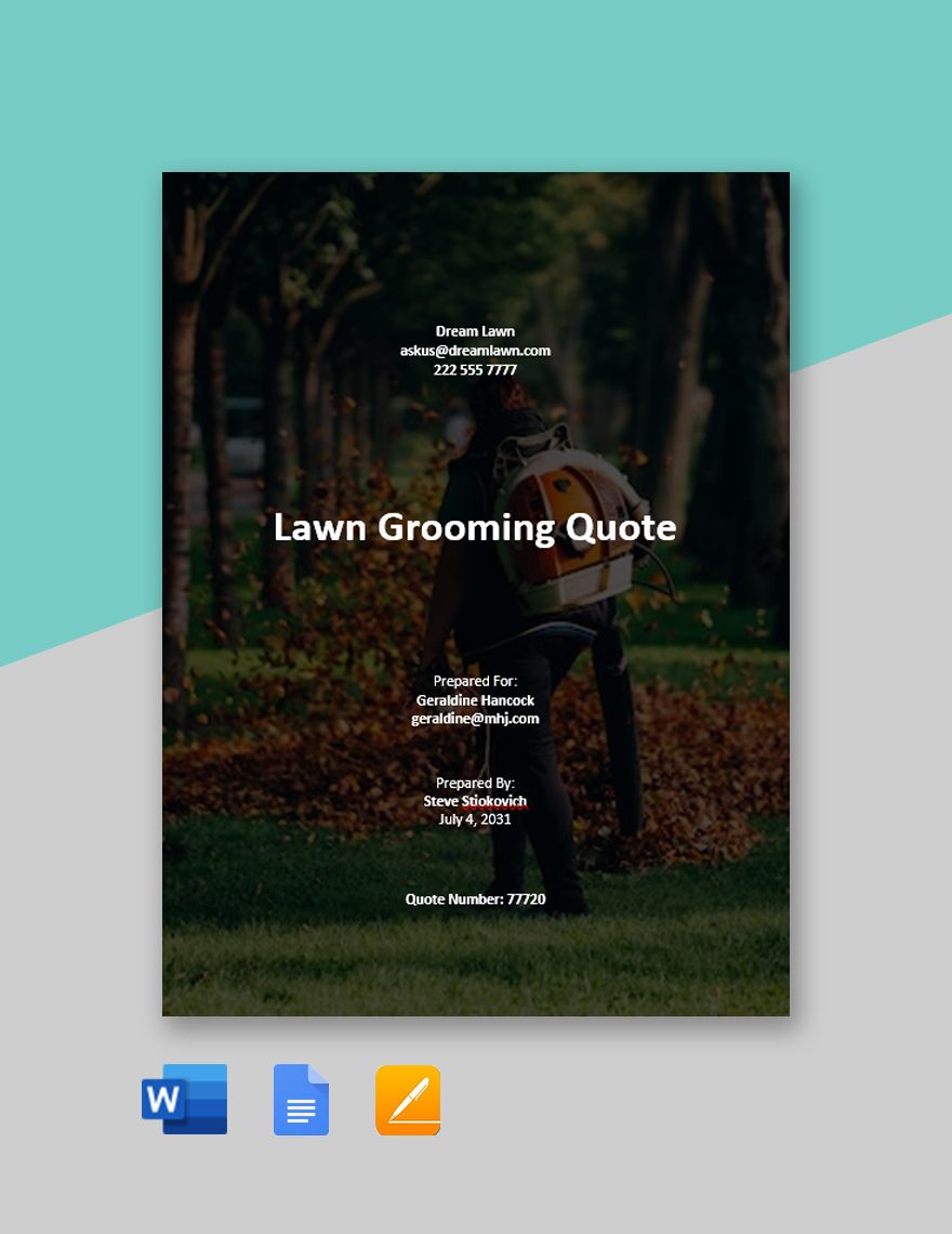 Lawn Maintenance Quotation Template