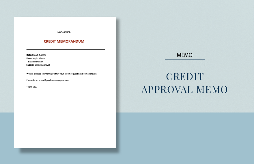 Credit Approval Memo Template in Word, Pages, Google Docs - Download | Template.net