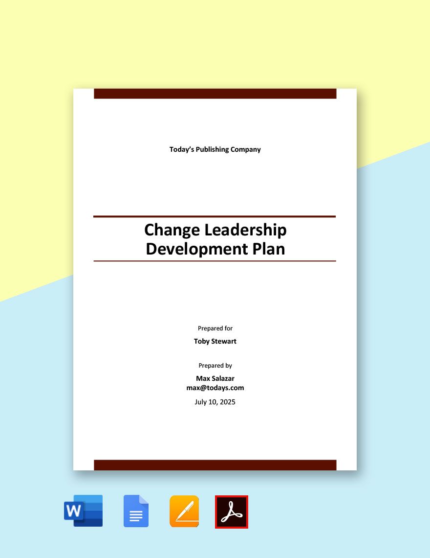 Change Leadership Development Plan Template