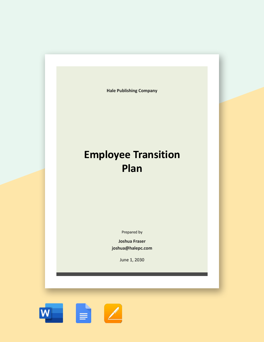 Sample Employee Transition Plan Template