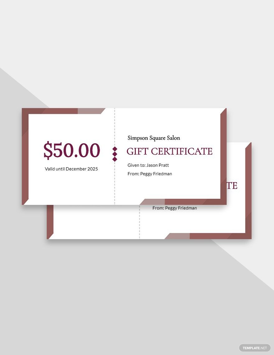 Salon Gift Certificate Template in Illustrator, PSD, Pages, Word, Publisher, Google Docs - Download | Template.net