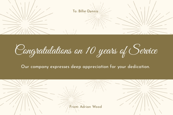 Work Anniversary Greeting Card Template