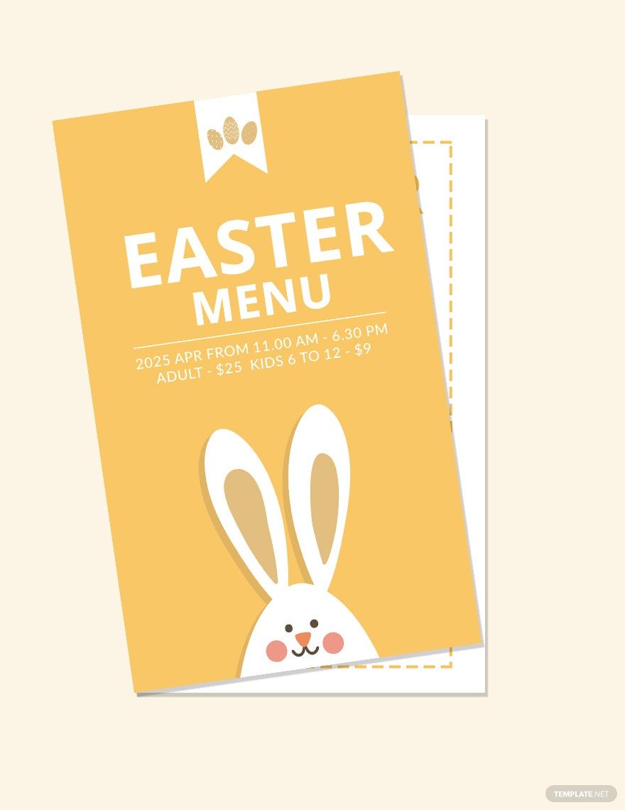 Easter Menu Card Template
