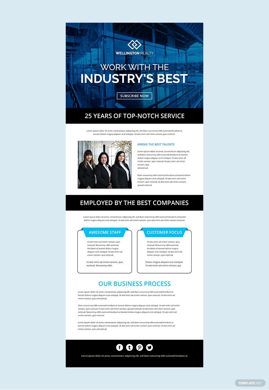 Business Email Newsletter Template in Photoshop, HTML, Outlook - Download | Template.net
